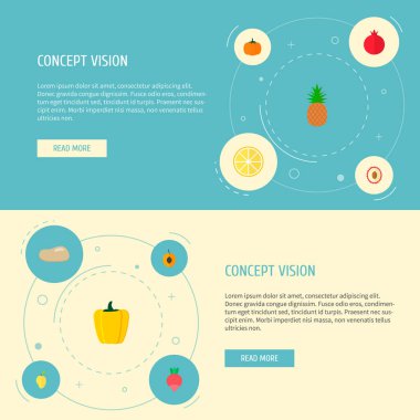 Turp, patates, nar ve diğer simgeler web mobil app logo tasarımı için berry simgeler düz stil sembollerle kümesi.