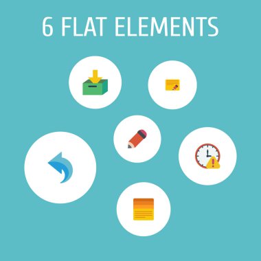 Görev Yöneticisi simgeleri düz stil semboller geri al, kalem, görev listesi ve web mobil app logo tasarımı için diğer simgeler kümesi.