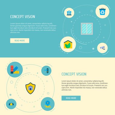 Mahkeme, yer, kapı kilidi ve diğer simgeler web mobil app logo tasarımı için teknoloji simgeler düz stil sembollerle kümesi.