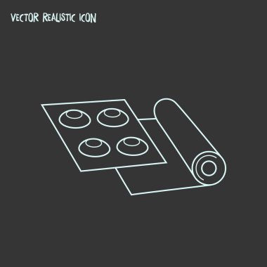 Fırın kağıt simgesi line öğesi. Vektör çizim kağıt simgesi satır web mobil app logo tasarımı için temiz arka plan üzerinde izole pişirme.