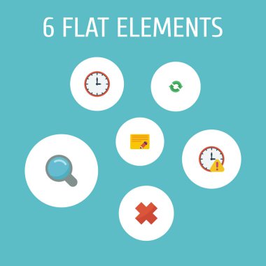 Zaman, Düzenle görev, iptal ve diğer simgeler web mobil app logo tasarımı için yönetim simgeleri düz stil sembollerle kümesi.