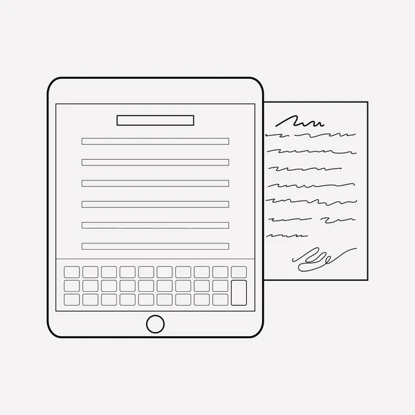 Elemento de linha de ícone de redação. Ilustração vetorial da linha de ícones de copywriting isolada no fundo limpo para o design do logotipo do aplicativo móvel da web . — Vetor de Stock