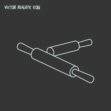 Oklava simgesi line öğesi. Oklava simgesi satır web mobil app logo tasarımı için temiz arka plan üzerinde izole vektör çizim.