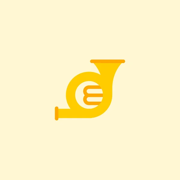 Waltornia ikona element płaski. ilustracja francuski róg ikony płaskie na czyste podłoże dla projektu logo mobilnych aplikacji sieci web. — Zdjęcie stockowe
