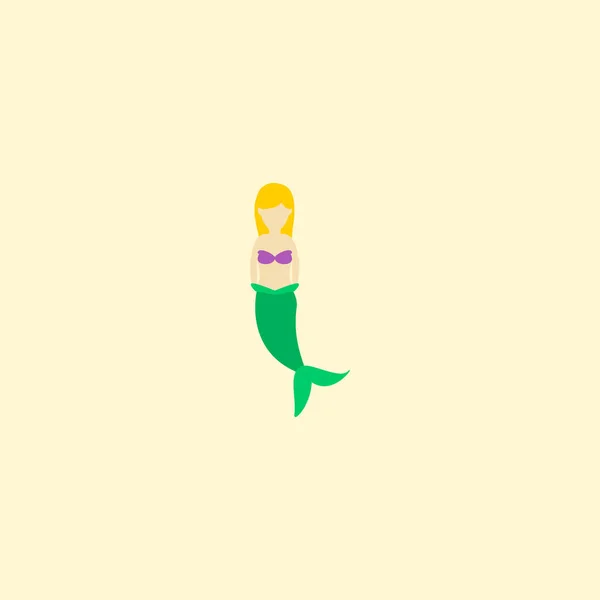 Mermaid icon flat element.  illustration of mermaid icon flat isolated on clean background for your web mobile app logo design. — Stock Photo, Image