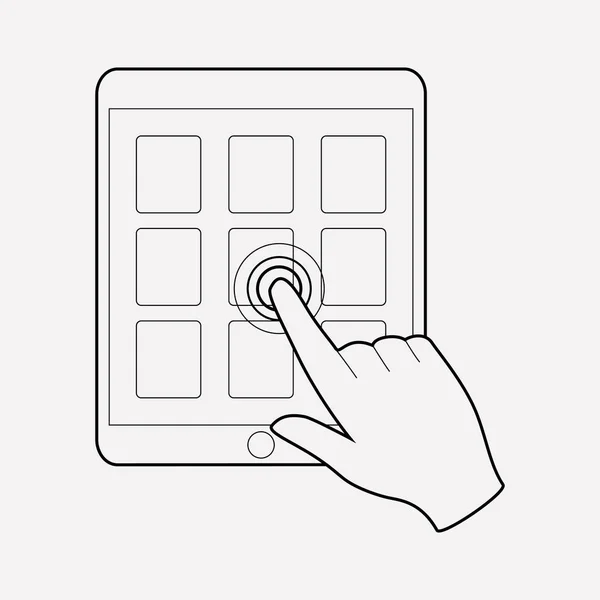 Touchscreen pictogram line-element. Vectorillustratie van touchscreen pictogram lijn geïsoleerd op schone achtergrond voor uw web mobiele app logo ontwerp. — Stockvector