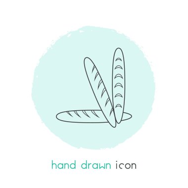 Baget simgesi line öğesi. web mobil app logo tasarımı için temiz arka plan üzerinde izole baget simgesi çizgi çizimi.