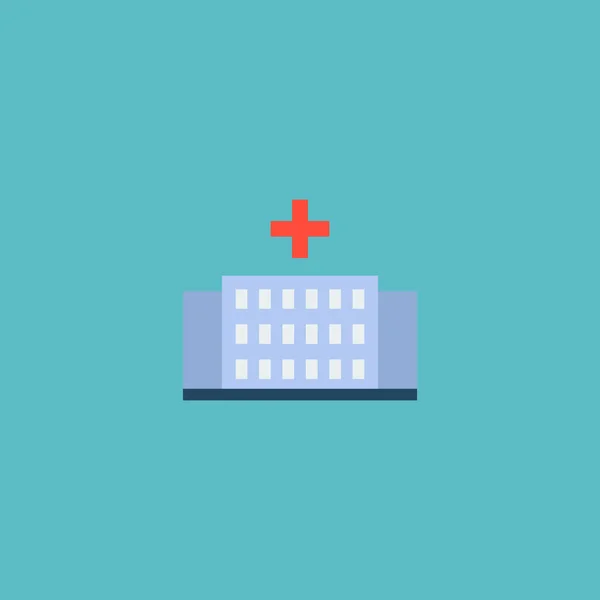 Hospital ícone elemento plano. Ilustração vetorial do ícone do hospital plano isolado em fundo limpo para o design do logotipo do aplicativo móvel da web . — Vetor de Stock