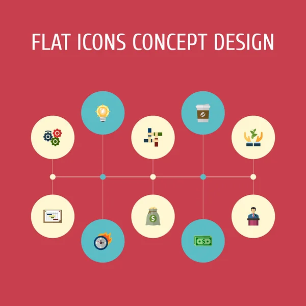 Ensemble d'icônes de démarrage symboles de style plat avec profit, date limite, café et autres icônes pour la conception de logo de votre application mobile Web . — Photo