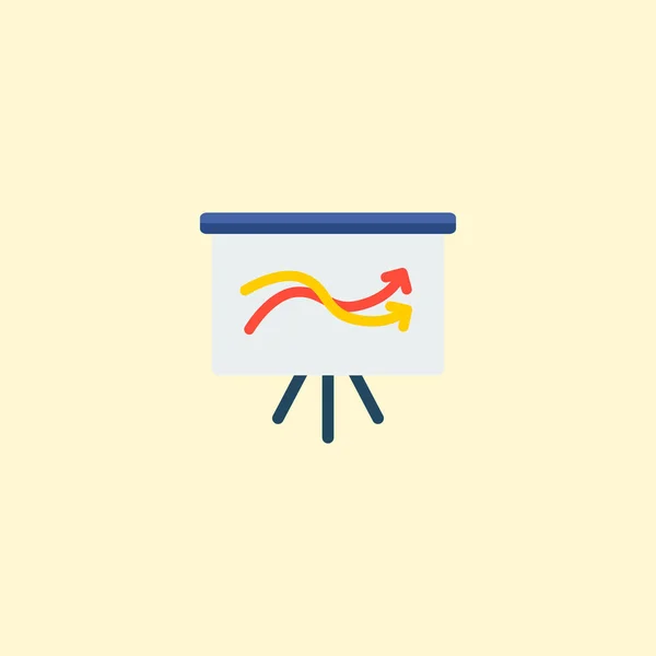 プレゼンテーション アイコン フラット要素。ウェブ モバイル アプリのロゴ デザインのきれいな背景に分離されたプレゼンテーション アイコン フラットのイラスト. — ストック写真