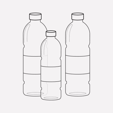Plastik şişe simgesi line öğesi. Plastik şişe simgesi satır web mobil app logo tasarımı için temiz arka plan üzerinde izole vektör çizim.
