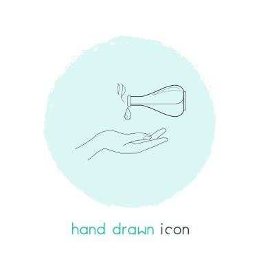 Masaj yağı simgesi line öğesi. Masaj yağı simgesi satır web mobil app logo tasarımı için temiz arka plan üzerinde izole gösteren resim.