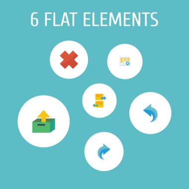 Görev Yöneticisi simgeleri düz stil kümesini Düzenle görev ile semboller, kokan, unarchive ve diğer simgeleri web mobil app logo için tasarım.