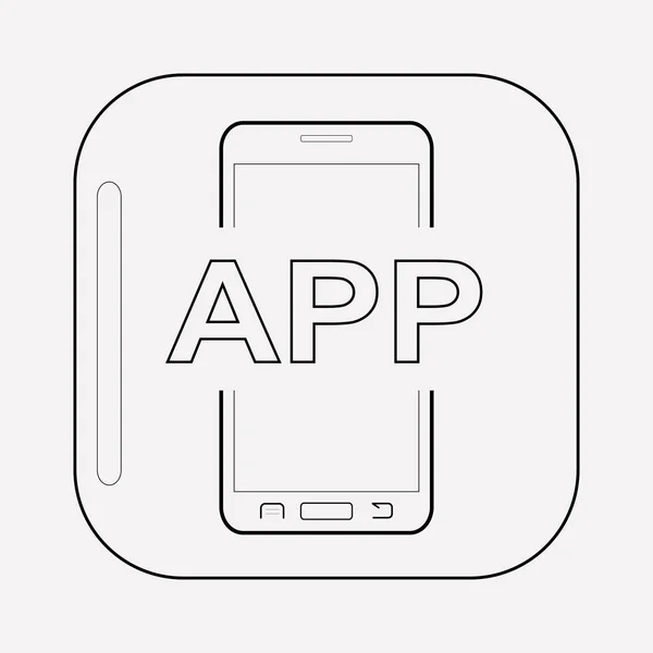 Mobila app ikon ikon line-element. Vektorillustration av mobila app ikon ikon linje isolerade på ren bakgrund för din mobilapp logotyp webbdesign. — Stock vektor