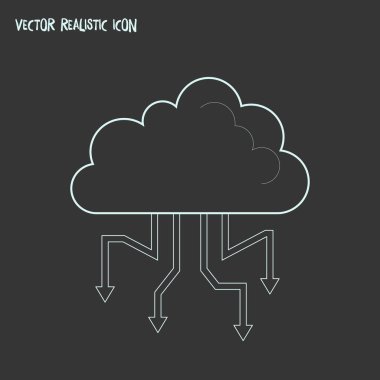 Bulut bilgi işlem simgesini line öğesi. Vektör çizim simgesini satır web mobil app logo tasarımı için temiz arka plan üzerinde izole bulut.