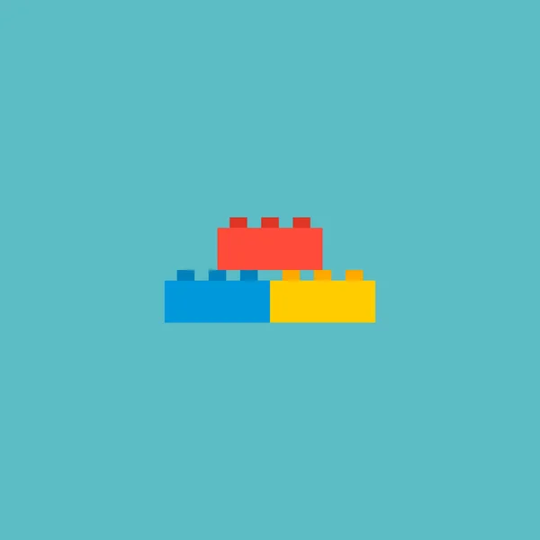 LEGO simgesi düz öğe. Lego simgesi düz web mobil app logo tasarımı için temiz arka plan üzerinde izole vektör çizim.