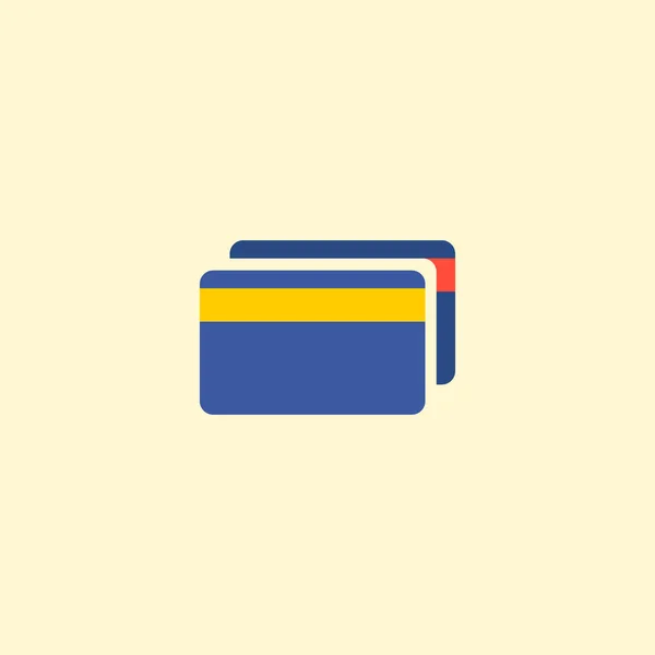 カード アイコン フラット要素。ウェブ モバイル アプリのロゴ デザインのきれいな背景に分離フラット カードのアイコンのベクトル イラスト. — ストックベクタ