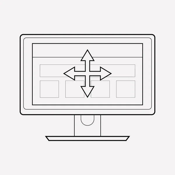 Elemento linea icona navigazione sito web. Illustrazione vettoriale della linea di icone di navigazione del sito web isolata su sfondo pulito per la progettazione del logo dell'app mobile web . — Vettoriale Stock