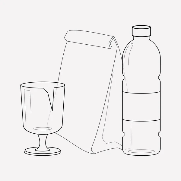 Elemento de línea de icono de clasificación de basura. Ilustración vectorial de la línea de iconos de clasificación de basura aislada en un fondo limpio para el diseño del logotipo de su aplicación móvil web . — Archivo Imágenes Vectoriales