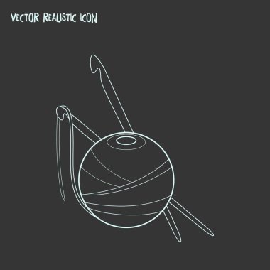 Simge line öğesi tığ işi. Tığ işi simgesi satır web mobil app logo tasarımı için temiz arka plan üzerinde izole vektör çizim.