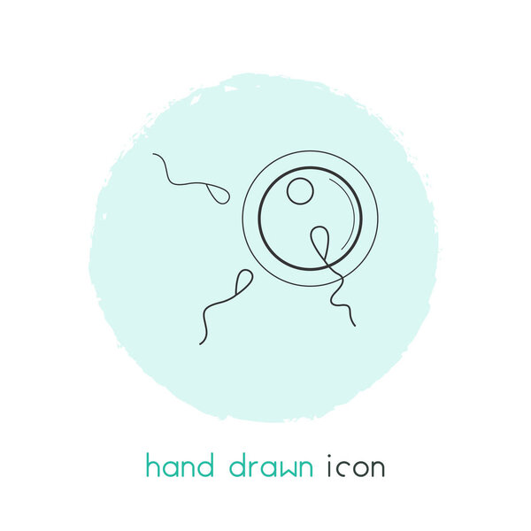 Egg with sperms icon line element.  illustration of egg with sperms icon line isolated on clean background for your web mobile app logo design.