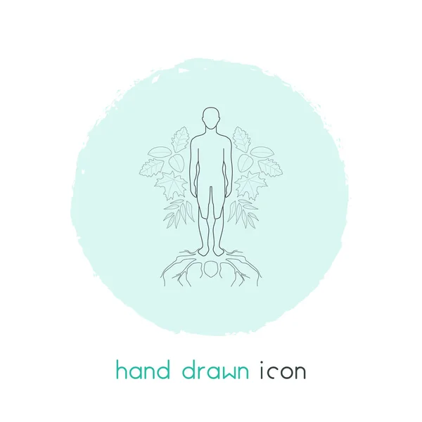 Human with nature icon line element.  illustration of human with nature icon line isolated on clean background for your web mobile app logo design.