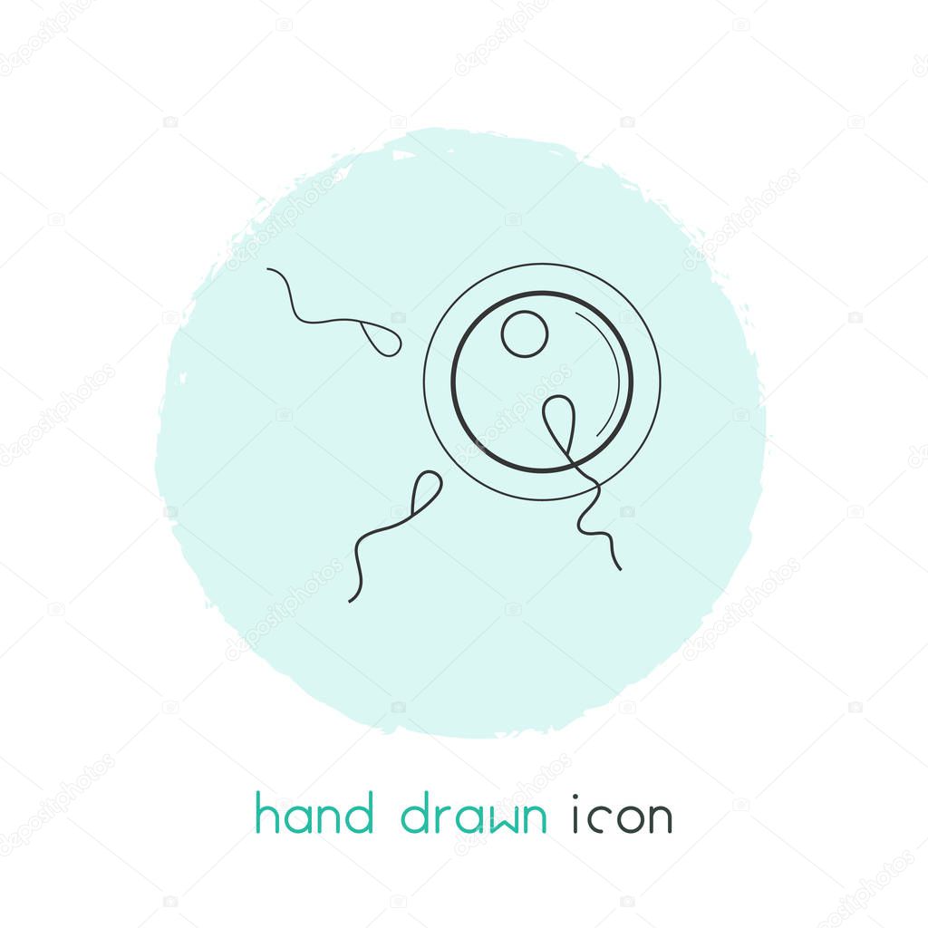 Egg with sperms icon line element.  illustration of egg with sperms icon line isolated on clean background for your web mobile app logo design.