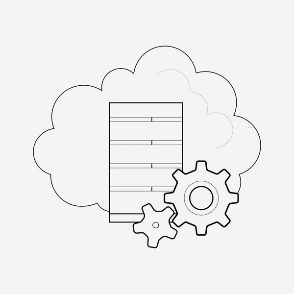 Beheer pictogram lijn gegevenselement. Vectorillustratie van data beheer pictogram lijn geïsoleerd op schone achtergrond voor uw web mobiele app logo ontwerp. — Stockvector