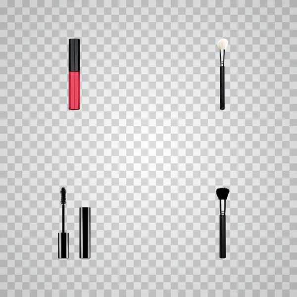 Set di simboli realistici Greasepaint con vernice per il viso, pomata, mascara e altre icone per il tuo design del logo dell'app mobile web . — Foto Stock