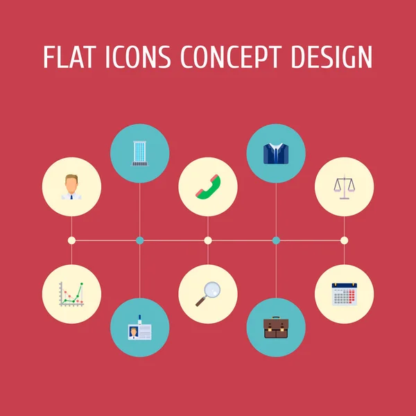 Ensemble d'icônes d'affaires symboles de style plat avec graphique, combiné, échelles icônes pour la conception de logo de votre application mobile Web . — Photo