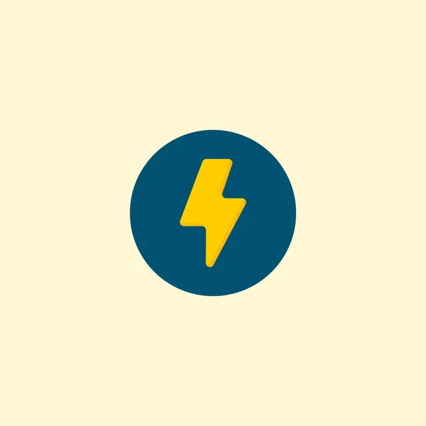 電気アイコン フラット要素。ウェブ モバイル アプリのロゴ デザインのきれいな背景に分離されたフラット電気アイコンの図. — ストック写真