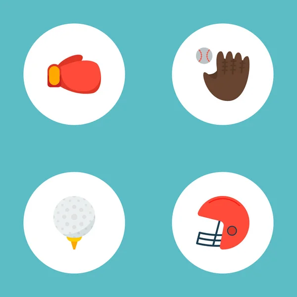 Set of sport icons flat style symbols with hook, gloves, helmet and other icons for your web mobile app logo design.