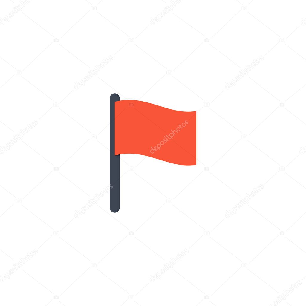 Flag icon flat element.  illustration of flag icon flat isolated on clean background for your web mobile app logo design.