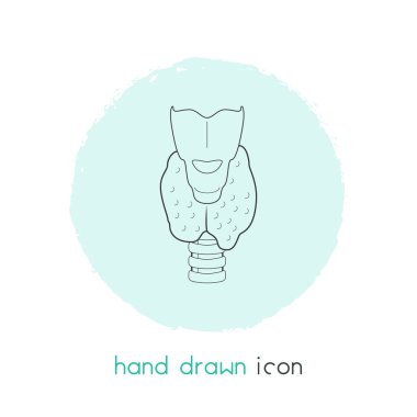 Tiroid simgesi line öğesi. Tiroid simgesi satır web mobil app logo tasarımı için temiz arka plan üzerinde izole vektör çizim.