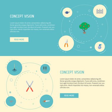 Harrow, meyve ağacı, el tarım simgeler düz stil sembollerle dizi simgeleri web mobil app logo tasarımı için gördüm.