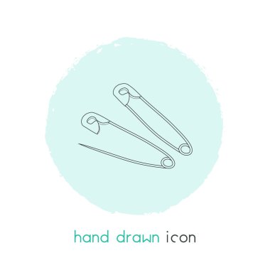 Çengelli iğne simgesi line öğesi. Çengelli iğne simgesi satır web mobil app logo tasarımı için temiz arka plan üzerinde izole vektör çizim.