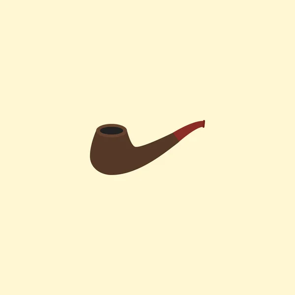 Курение трубы значок плоский элемент. Векторная иллюстрация плоской иконки дымящейся трубы на чистом фоне для дизайна логотипа вашего мобильного приложения . — стоковый вектор
