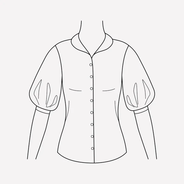 Elemento linea icona camicia manica a campana. Illustrazione vettoriale della linea di icone delle camicie a maniche a campana isolata su sfondo pulito per il design del logo dell'app mobile web . — Vettoriale Stock