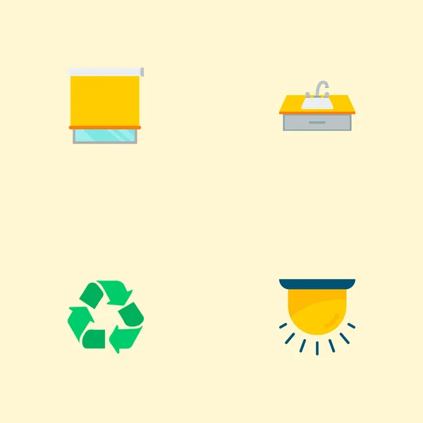 Set di icone smart city simboli in stile piatto con sistema di allarme, conservazione, gru ad acqua e altre icone per la progettazione del logo dell'app mobile web . — Vettoriale Stock