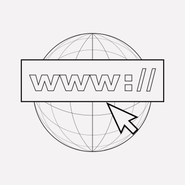 Etki alanı simgesi line öğesi. etki alanı simgesi satır web mobil app logo tasarımı için temiz arka plan üzerinde izole gösteren resim.