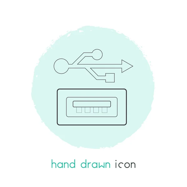 Usb ports icon line element.  illustration of usb ports icon line isolated on clean background for your web mobile app logo design.