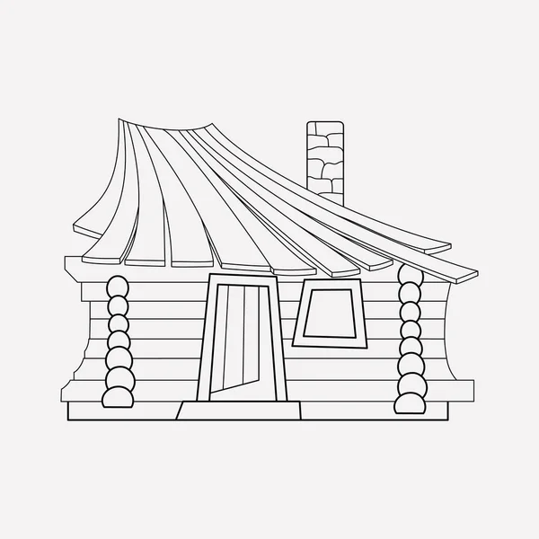 Pequeño elemento de línea de icono de cabaña. Ilustración vectorial de la línea de iconos de cabaña pequeña aislada en un fondo limpio para el diseño del logotipo de su aplicación móvil web . — Vector de stock