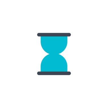 Kum saati simgesi düz öğe. Kum saati simgesi düz web mobil app logo tasarımı için temiz arka plan üzerinde izole vektör çizim.