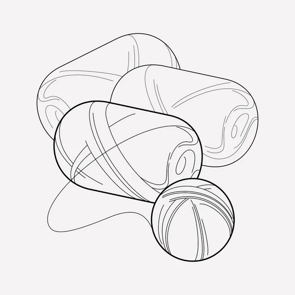 Skein de elemento de línea de icono de hilo. Ilustración vectorial de madeja de hilo línea icono aislado en fondo limpio para el diseño del logotipo de su aplicación móvil web . — Archivo Imágenes Vectoriales