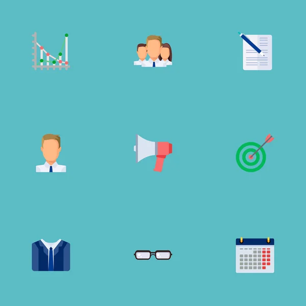 Set of job icons flat style symbols with announcement, businessman, chart and other icons for your web mobile app logo design.