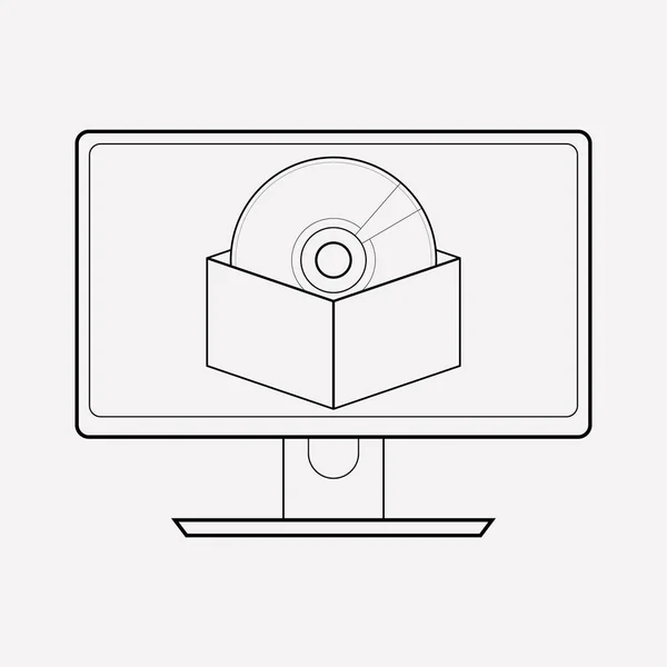 Elemento de linha ícone de software. Ilustração vetorial da linha de ícone de software isolada no fundo limpo para o design do logotipo do aplicativo móvel da web . —  Vetores de Stock