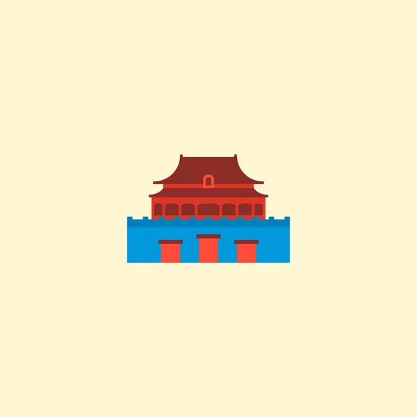 Beijing icon flat element. Vector illustration of beijing icon flat isolated on clean background for your web mobile app logo design. — Stock Vector