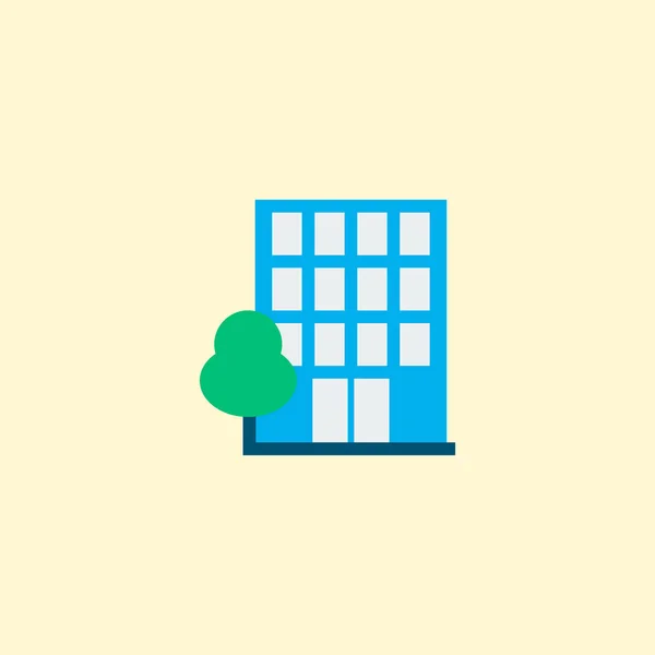 Building icon flat element.  illustration of building icon flat isolated on clean background for your web mobile app logo design.