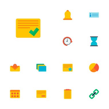 Yönetim simgeleri düz stil sembolleri farklı görevler, açıklama, eklemek bağlantı ve diğer simgeler web mobil app logo tasarımı için.