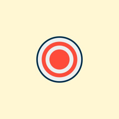 Hedef simgesi düz öğe. düz hedef simgesinin illüstrasyon izole web mobil app logo tasarımı için temiz arka plan üzerinde.